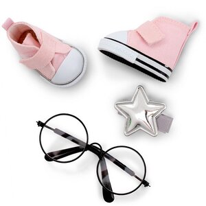Набор аксессуаров для куклы Sweet Sisters: розовая обувь, очки, заколка