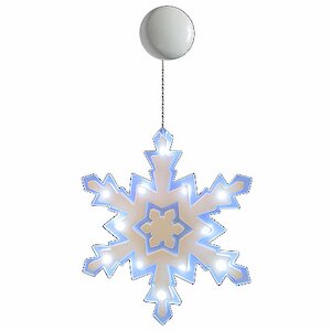 Светящееся украшение на присоске Снежинка 25 см, 12 холодных белых LED ламп на батарейке Snowhouse (Сноухаус) фото 3