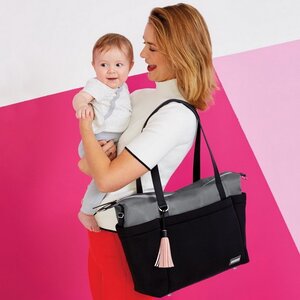 Сумка для мамы Nolita Diaper Tote 46*33 см черная с серым Skip Hop фото 3