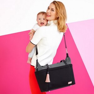 Сумка для мамы Nolita Diaper Tote 46*33 см черная с серым Skip Hop фото 6