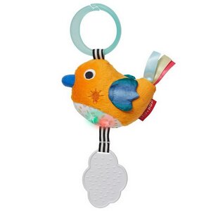 Развивающая игрушка-подвеска Птичка 13 см с прорезывателем и подсветкой