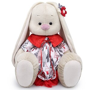 Мягкая игрушка Зайка Ми в платье с красным воротничком 34 см коллекция Город Budi Basa фото 1