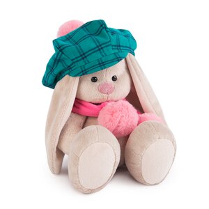 Мягкая игрушка Зайка Ми в зеленой кепке и розовом шарфе 23 см коллекция Город Budi Basa фото 1