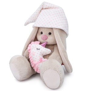 Мягкая игрушка Зайка Ми с розовой подушкой-единорогом 18 см Budi Basa фото 2