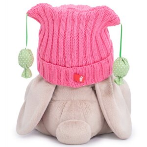 Мягкая игрушка Зайка Ми в розовой шапочке с помпонами 23 см коллекция Город Budi Basa фото 3
