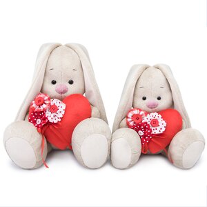 Мягкая игрушка Зайка Ми с красным сердечком 23 см коллекция Город Budi Basa фото 2
