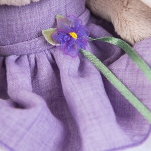 Мягкая игрушка Зайка Ми в фиолетовом платье с цветочком 15 см коллекция Малыши Budi Basa фото 3