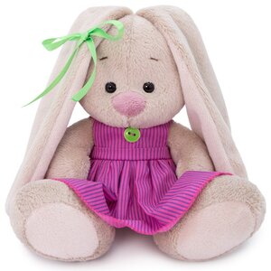 Мягкая игрушка Зайка Ми в розовом платье в полоску 15 см коллекция Малыши Budi Basa фото 1