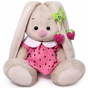 Мягкая игрушка Зайка Ми в розовом платье с клубничкой 15 см коллекция Малыши Budi Basa фото 1