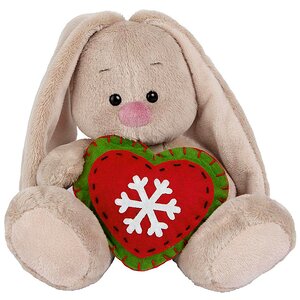 Мягкая игрушка Зайка Ми с новогодним сердечком 15 см коллекция Малыши Budi Basa фото 1
