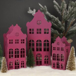 Домик с подсветкой Амстердам 20 см сливовый Christmas Apple фото 6
