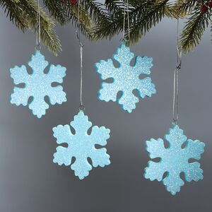 Елочная игрушка Снежинка Облако 10 см голубая, 4 шт, пеноплекс МанузинЪ фото 2