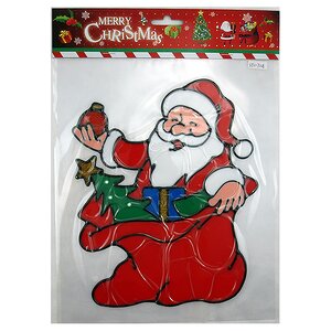 Наклейка на стекло Санта с Подарками 22*26 см