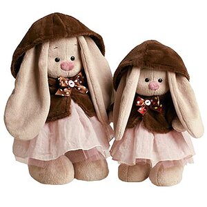 Мягкая игрушка Зайка Ми в коричневой шубке и розовом платье 32 см, коллекция Винтаж Budi Basa фото 2