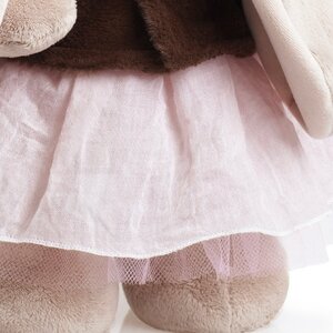 Мягкая игрушка Зайка Ми в коричневой шубке и розовом платье 32 см, коллекция Винтаж Budi Basa фото 4