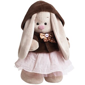 Мягкая игрушка Зайка Ми в коричневой шубке и розовом платье 32 см, коллекция Винтаж Budi Basa фото 1