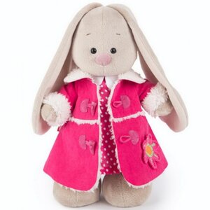 Мягкая игрушка Зайка Ми в платье и розовой дубленке 32 см коллекция Город Budi Basa фото 1