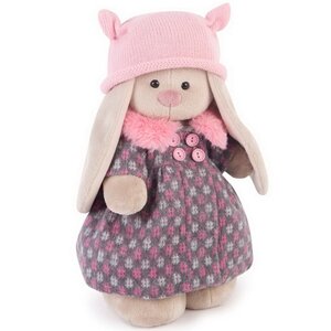 Мягкая игрушка Зайка Ми в пальто и розовой шапке, коллекция Город