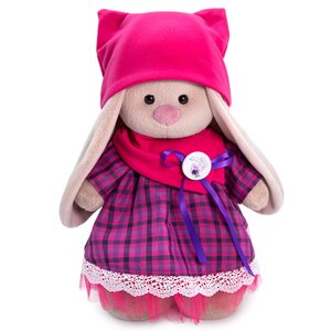 Мягкая игрушка Зайка Ми в платье со снудом и шапкой 25 см
