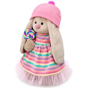 Мягкая игрушка Зайка Ми в полосатом платье с леденцом 25 см коллекция Город Budi Basa фото 2