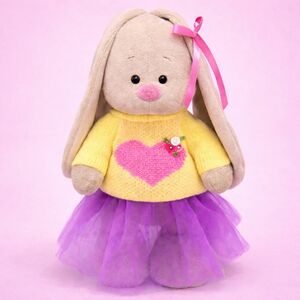 Мягкая игрушка Зайка Ми в свитере с сердцем 32 см