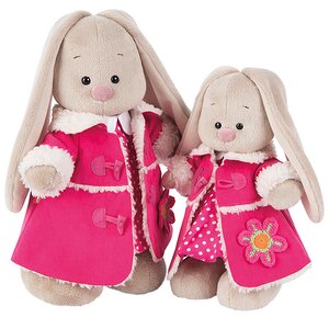 Мягкая игрушка Зайка Ми в платье и розовой дубленке 32 см коллекция Город Budi Basa фото 2