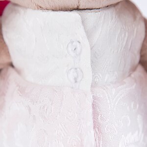 Мягкая игрушка Зайка Ми в белом платьице с атласной розой 25 см коллекция Город Budi Basa фото 4