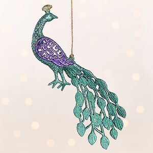 Елочная игрушка Павлин Красавец с Распушенным Хвостом 12 см зеленый, подвеска Kurts Adler фото 3