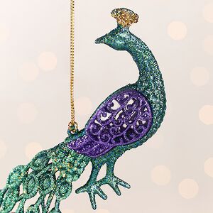 Елочная игрушка Павлин Красавец с Распушенным Хвостом 12 см зеленый, подвеска Kurts Adler фото 2