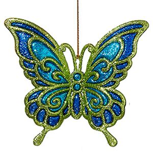 Елочная игрушка Бабочка Пелеида 12 см зеленая, подвеска Kurts Adler фото 6