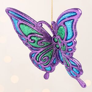 Елочная игрушка Бабочка Пелеида 12 см фиолетовая, подвеска Kurts Adler фото 3