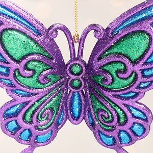 Елочная игрушка Бабочка Пелеида 12 см фиолетовая, подвеска Kurts Adler фото 4