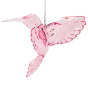 Елочная игрушка Колибри Crystal Pink 10 см, подвеска