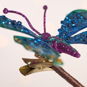 Елочная игрушка Бабочка Морфо 15 см изумрудная с синим, клипса Kurts Adler фото 5