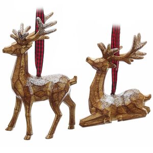 Елочная игрушка Олень Эффи 9 см лежащий, подвеска Kurts Adler фото 2