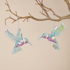 Елочная игрушка Радужная Птичка Колибри 9 см аквамариновая, подвеска Kurts Adler (Куртс Адлер) фото 2