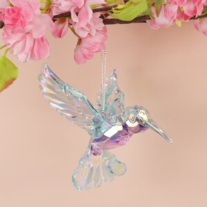 Елочная игрушка Радужная Птичка Колибри 9 см аквамариновая, подвеска Kurts Adler (Куртс Адлер) фото 3
