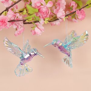 Елочная игрушка Радужная Птичка Колибри 9 см аквамариновая, подвеска Kurts Adler (Куртс Адлер) фото 4