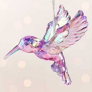 Елочная игрушка Радужная Птичка Колибри 9 см аметистовая, подвеска Kurts Adler фото 4