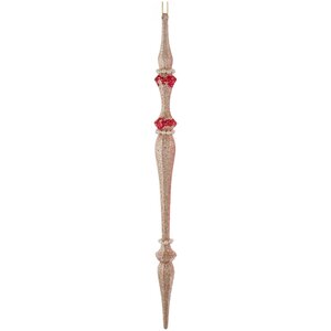 Елочная игрушка Сосулька Димитреску 30 см шампань, подвеска Kurts Adler фото 1