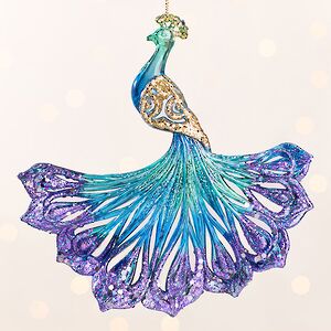 Елочная игрушка Грациозный Павлин 15 см зеленый, подвеска Kurts Adler фото 4