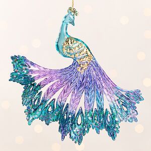 Елочная игрушка Грациозный Павлин 15 см синий, подвеска Kurts Adler фото 4