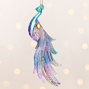 Елочная игрушка Павлин - Янтарное Сердце 16 см, подвеска Kurts Adler фото 3