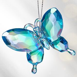 Елочная игрушка Бабочка Bleu Murmure 6 см, подвеска Kurts Adler фото 4