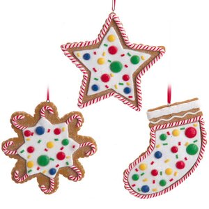 Набор елочных игрушек Sugar Cookies 10 см, 3 шт, подвеска Kurts Adler фото 1