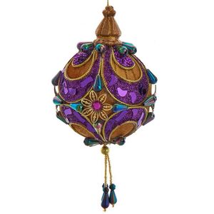 Винтажный елочный шар Golden Orb: Arbeau Pavo 18 см, подвеска