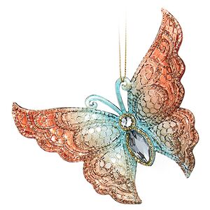 Елочная игрушка Бабочка Шанти - Azure Wonders 11 см Kurts Adler фото 5