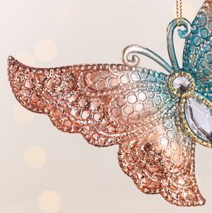 Елочная игрушка Бабочка Шанти - Azure Wonders 11 см Kurts Adler фото 2