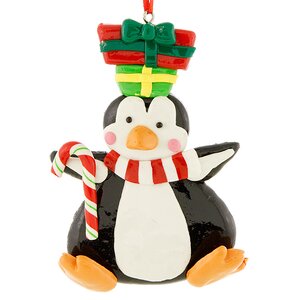 Елочное украшение Пингвин с Подарком 12 см, подвеска Forest Market фото 1