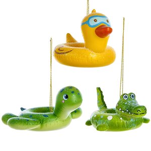 Елочная игрушка Крокодильчик - Каникулы на пляже 8 см, подвеска Kurts Adler фото 3